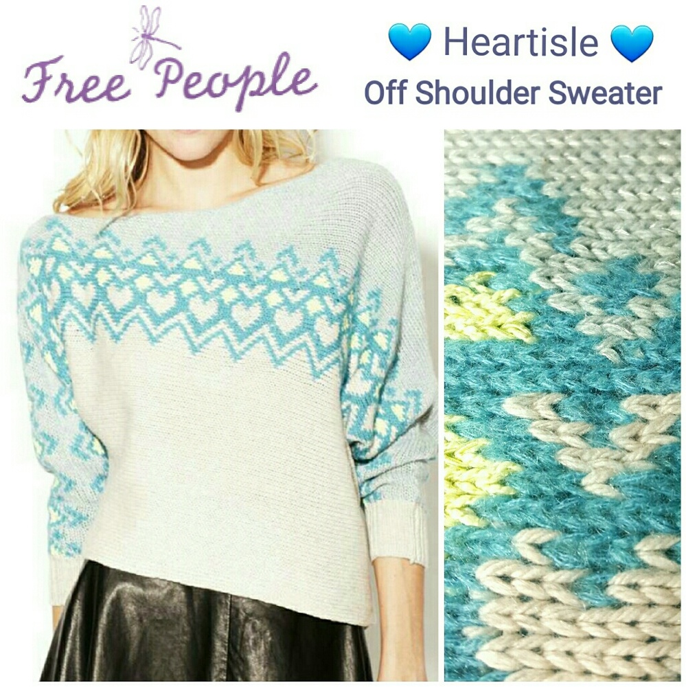 FREE PEOPLE ❤ Heartisle ❤ Off Shoulder Sweater